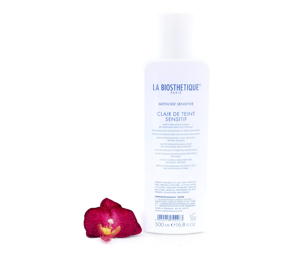 056114 La Biosthetique Clair de Teint Sensitif - Gentle Cleansing Milk for Sensitive Facial Skin 500ml